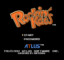 Rockin' Kats title screen for NES